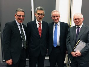 HAL National Past President Steve Stevens, the Hon. Geoffrey Nettle, Justice Emilios Kyrou and Andrew Panna QC at the inaugural Victorian Chapter Oration in August 2017.